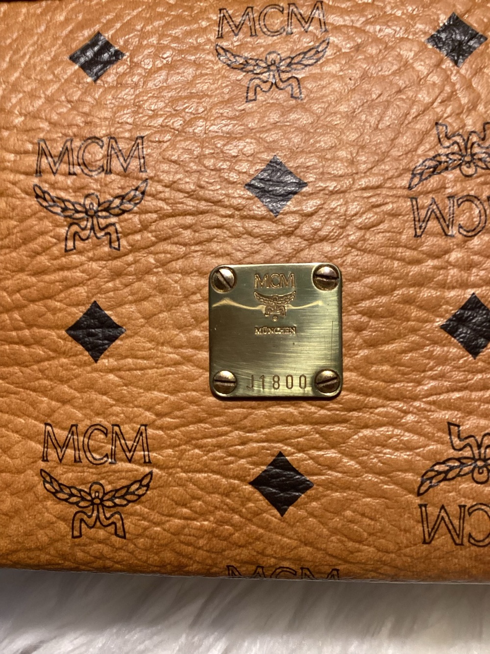 Vintage MCM Cognac Visetos Logo Top-Handle Bag - Picture 9 of 15